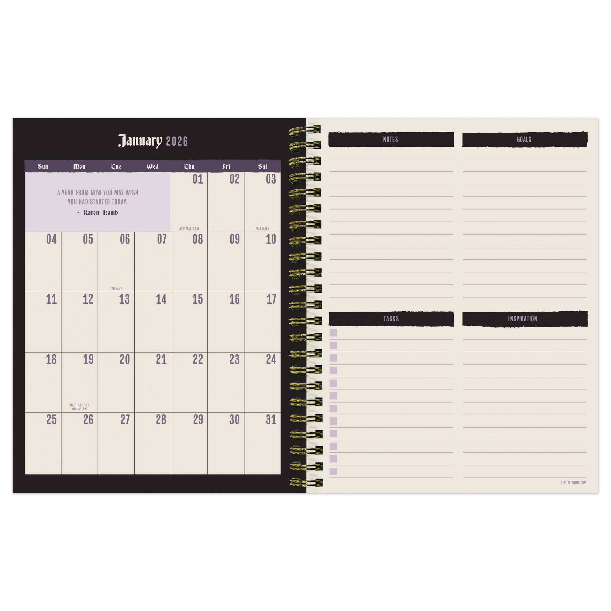2026 Pretty Kitty Medium Weekly Monthly Planner